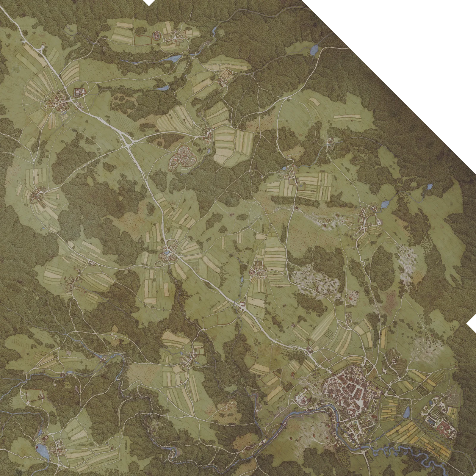 The in-game map of the Kutna Hora region